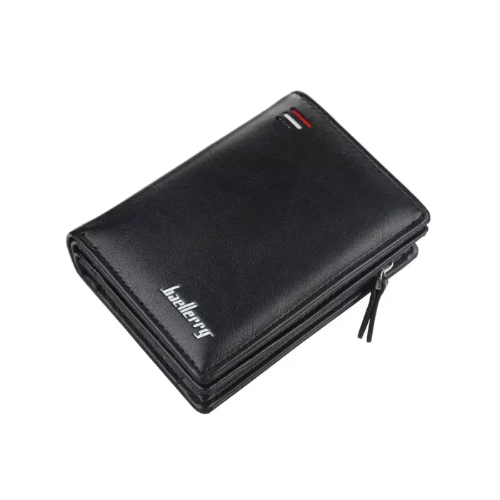 Brand Men PU Leather Short Wallet With Zipper Coin Pocket Vintage Big Capacity Male Short Money Purse Card Holder New